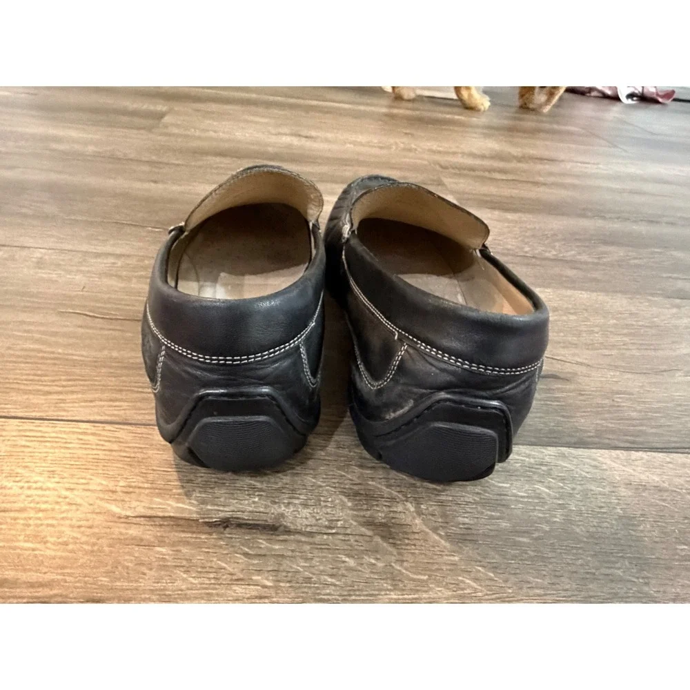 ECCO Mens Black Leather‎ Driving Loafers Slip On Shoes Size 47/ US 13- 13.5